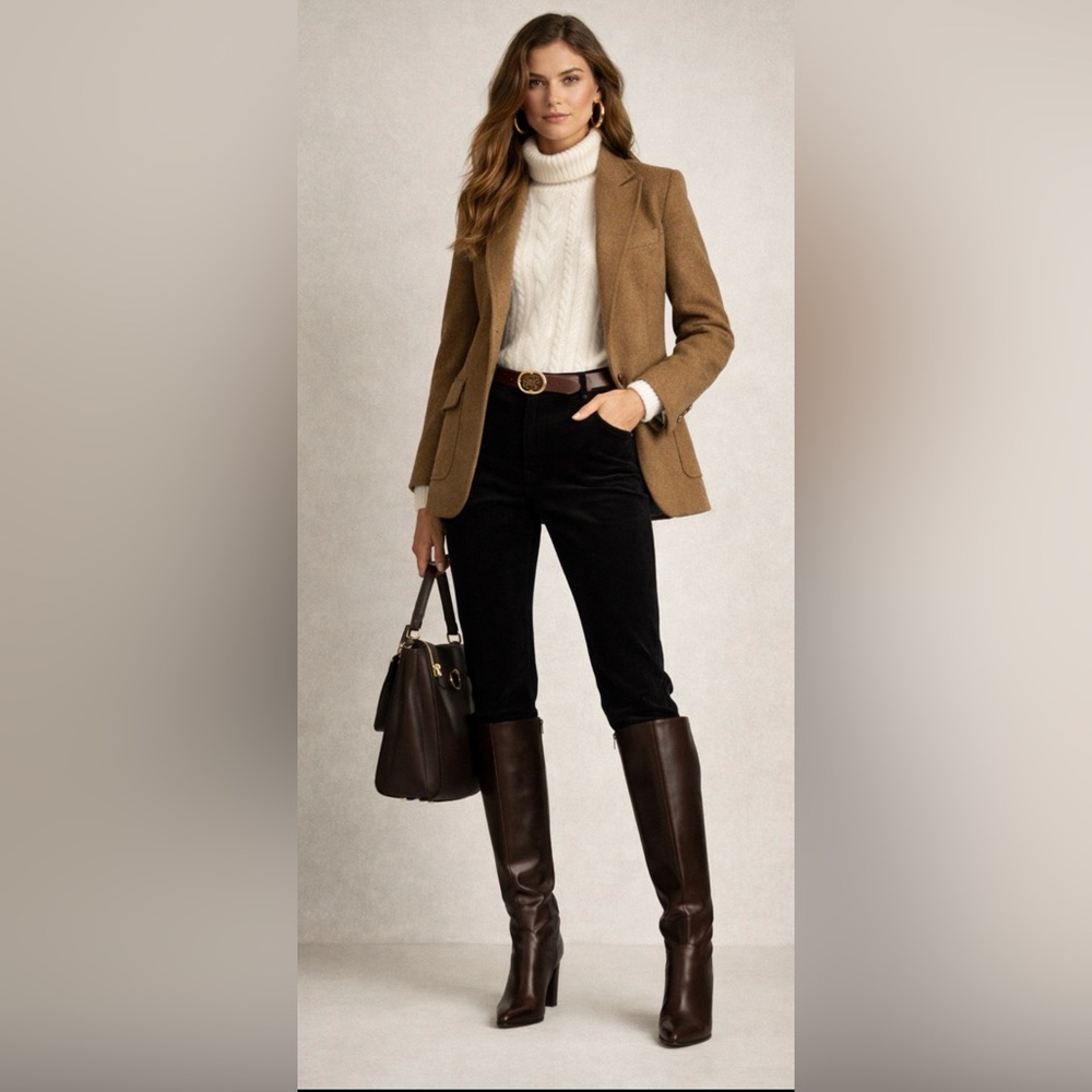 Lauren Ralph Lauren Chocolate Brown Corduroy Pant 10 Classic Fit Cotton $145